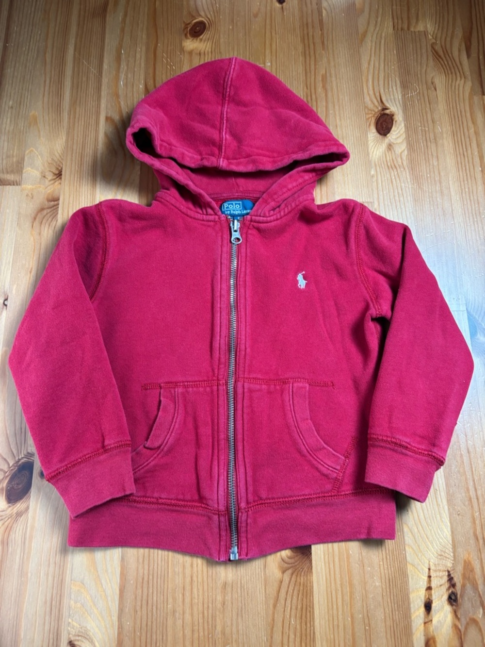 Polo Ralph Lauren Boys Red Zip Up Hoodie Size 5